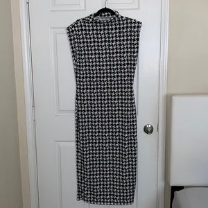 Black and white longline dress